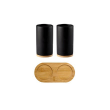 Load image into Gallery viewer, Ceramic Bamboo Bathroom Tumblers Teeth Brushing Cup Bathroom Emulsion Container Kitchen Tableware Dishwashing Liquid Container
