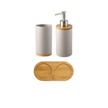 Load image into Gallery viewer, Ceramic Bamboo Bathroom Tumblers Teeth Brushing Cup Bathroom Emulsion Container Kitchen Tableware Dishwashing Liquid Container