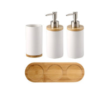 Load image into Gallery viewer, Ceramic Bamboo Bathroom Tumblers Teeth Brushing Cup Bathroom Emulsion Container Kitchen Tableware Dishwashing Liquid Container
