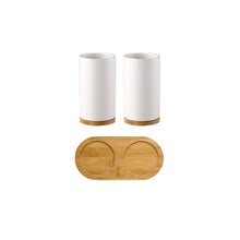 Load image into Gallery viewer, Ceramic Bamboo Bathroom Tumblers Teeth Brushing Cup Bathroom Emulsion Container Kitchen Tableware Dishwashing Liquid Container