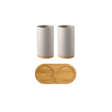 Load image into Gallery viewer, Ceramic Bamboo Bathroom Tumblers Teeth Brushing Cup Bathroom Emulsion Container Kitchen Tableware Dishwashing Liquid Container