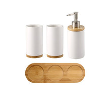 Load image into Gallery viewer, Ceramic Bamboo Bathroom Tumblers Teeth Brushing Cup Bathroom Emulsion Container Kitchen Tableware Dishwashing Liquid Container